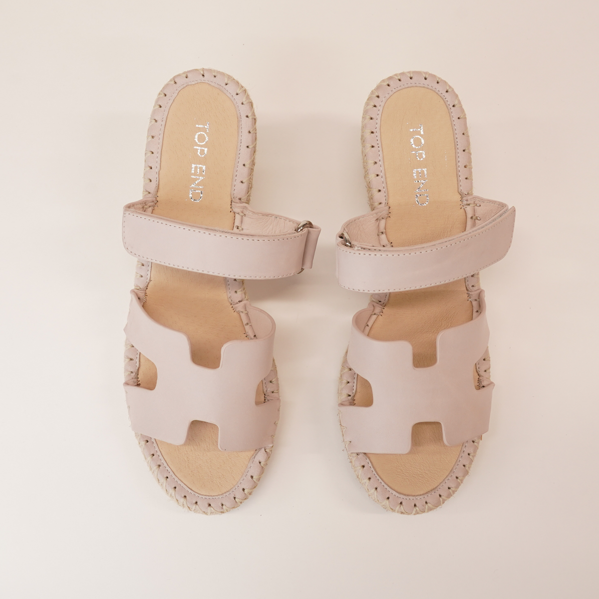 Goran Nude Leather Espadrille Wedges - TOP END | Shouz