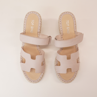 Goran Nude Leather Espadrille Wedges