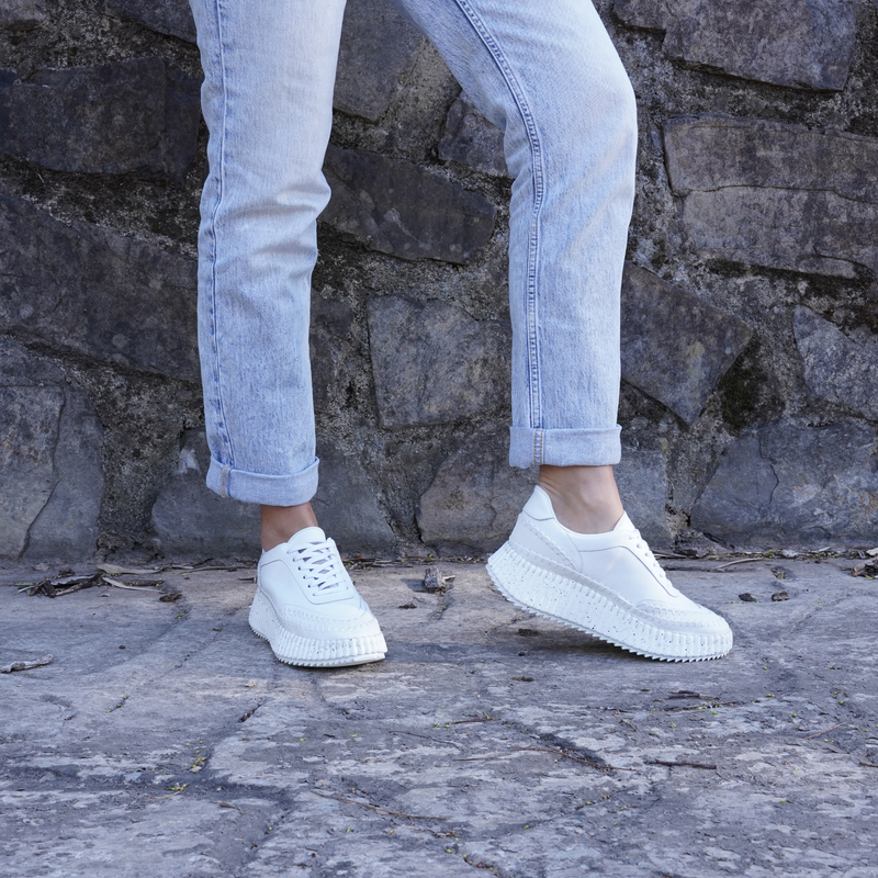 Cobus White Leather Sneakers