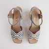 Danae Pale Blue/White Leather Espadrille Heels