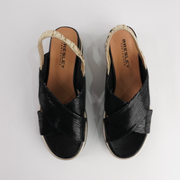 Debacle Black/ Gold Leather Sandals