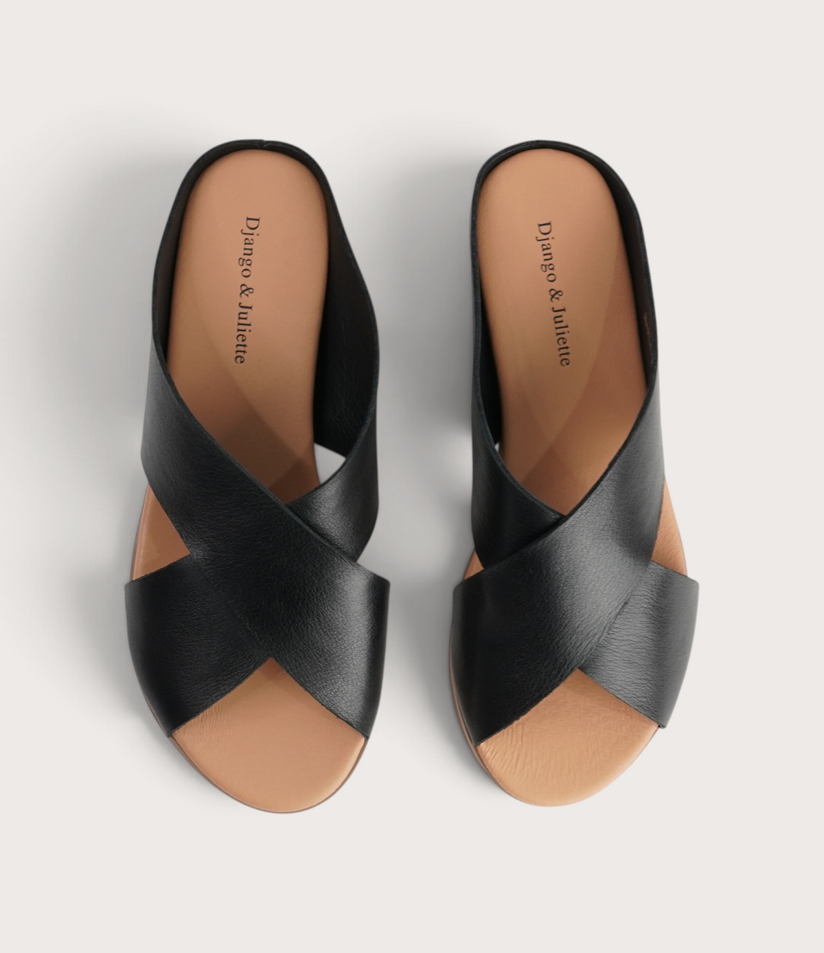 Harli Black Leather Slides