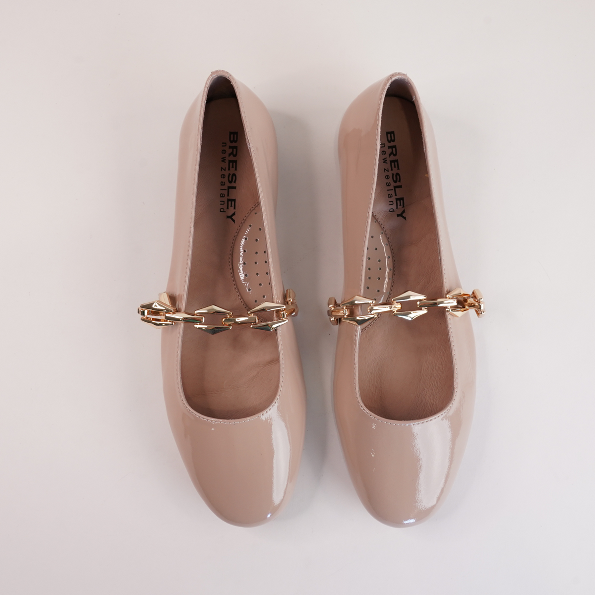 Petra Nude Patent Ballet Flats - BRESLEY | Shouz