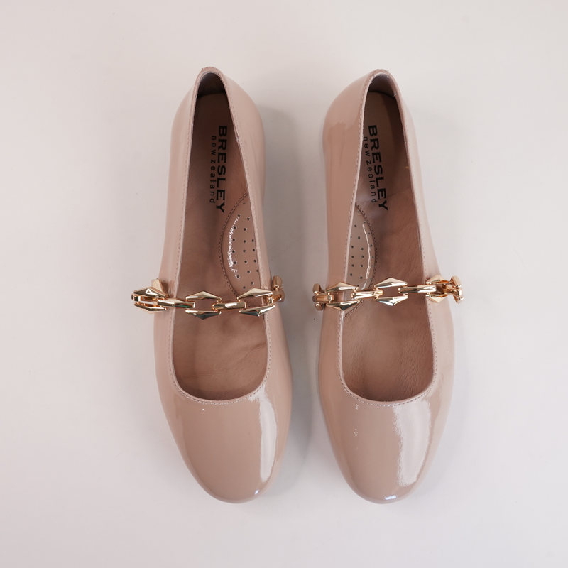 Petra Nude Patent Ballet Flats