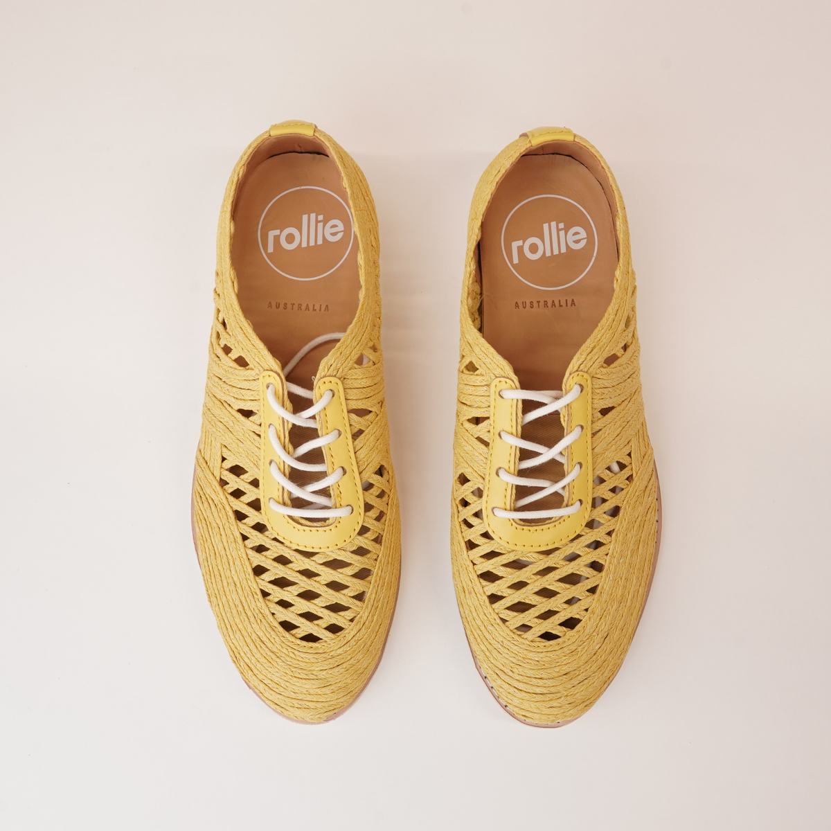 Derby Open Weave Sunshine Lace Up Flats - ROLLIE | Shouz