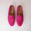 Libby Pink Suede Leather Loafers