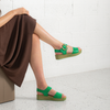 Cubbie Bright Emerald Leather Sandals