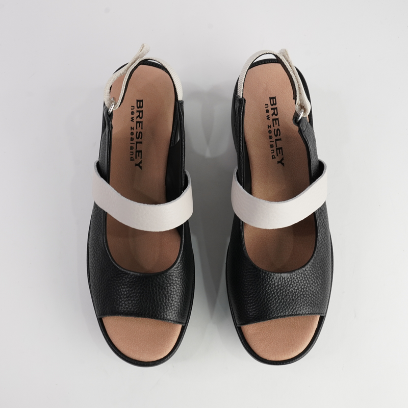 Pollen Black/ Bone Leather Sandals