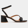 Petricia Black Leather Heels