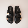 Redding Black Leather Slides