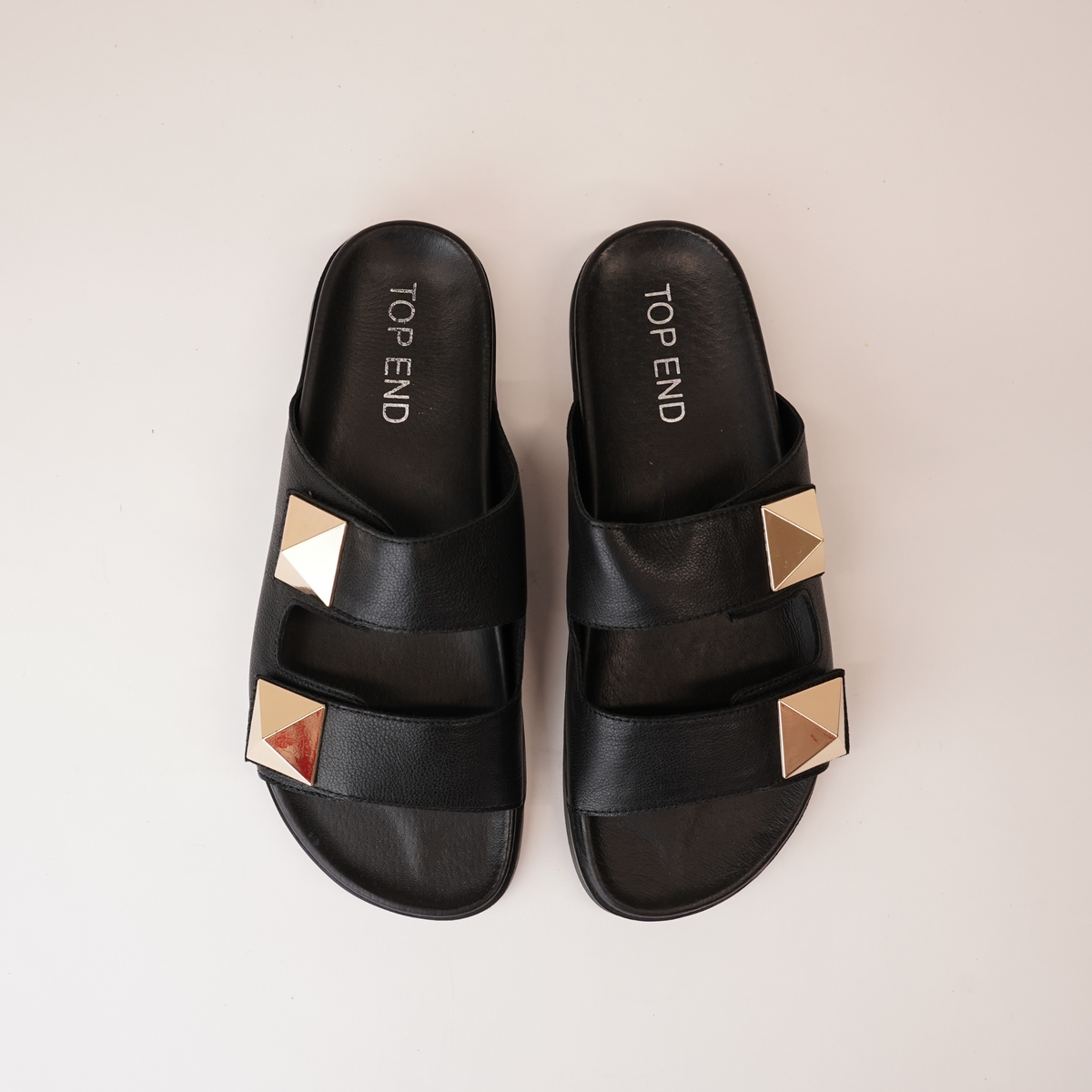 Redding Black Leather Slides - TOP END | Shouz