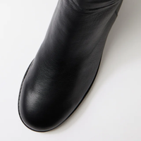Ronel Black Leather Stretch/ Black Microsuede Knee High Boots - DJANGO AND JULIETTE | Shouz