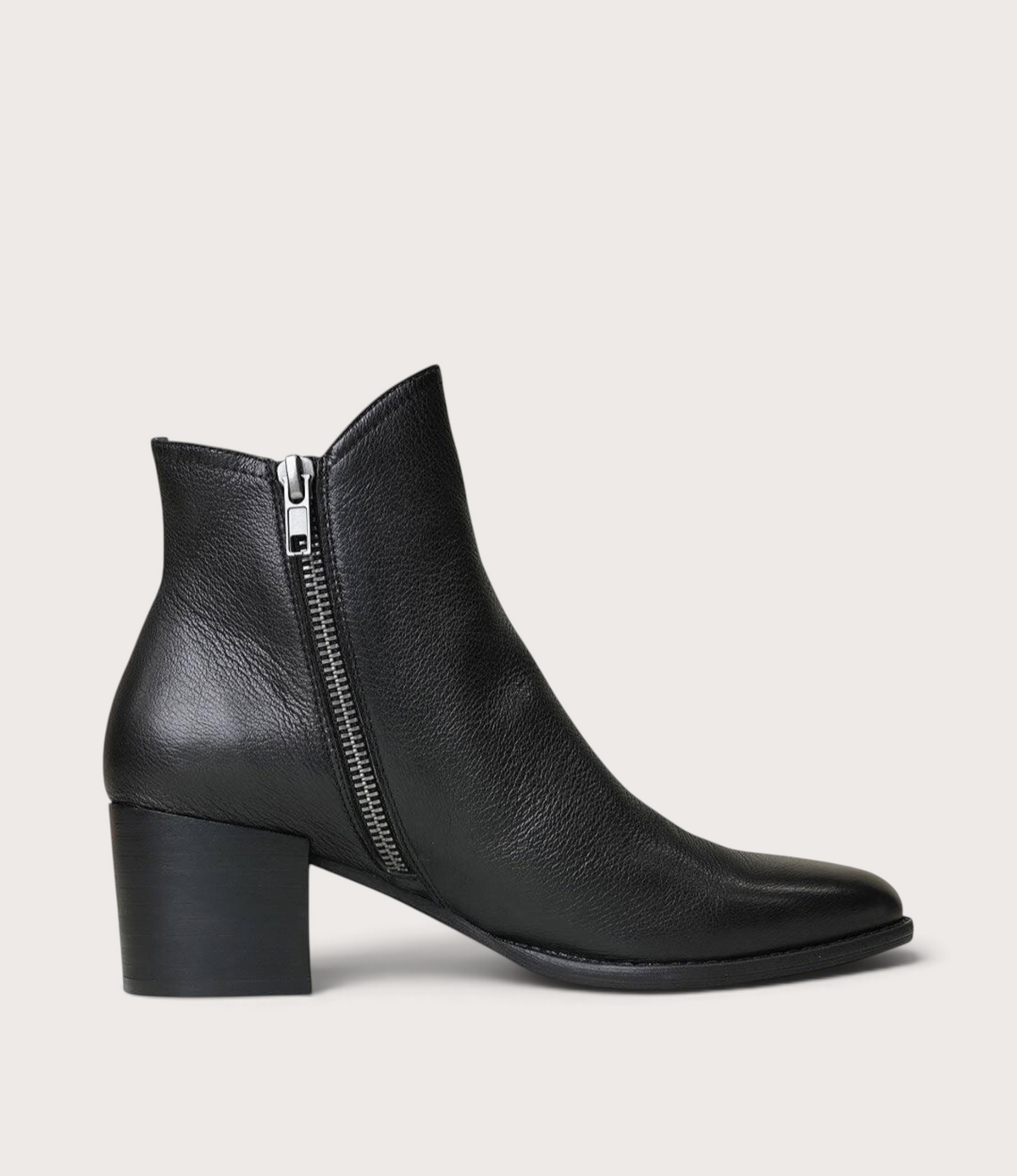 Mockas Black Leather Ankle Boots