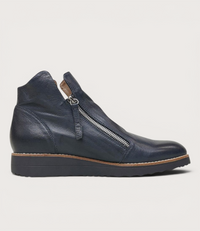 Ohmy Navy/ Navy Leather Ankle Boots