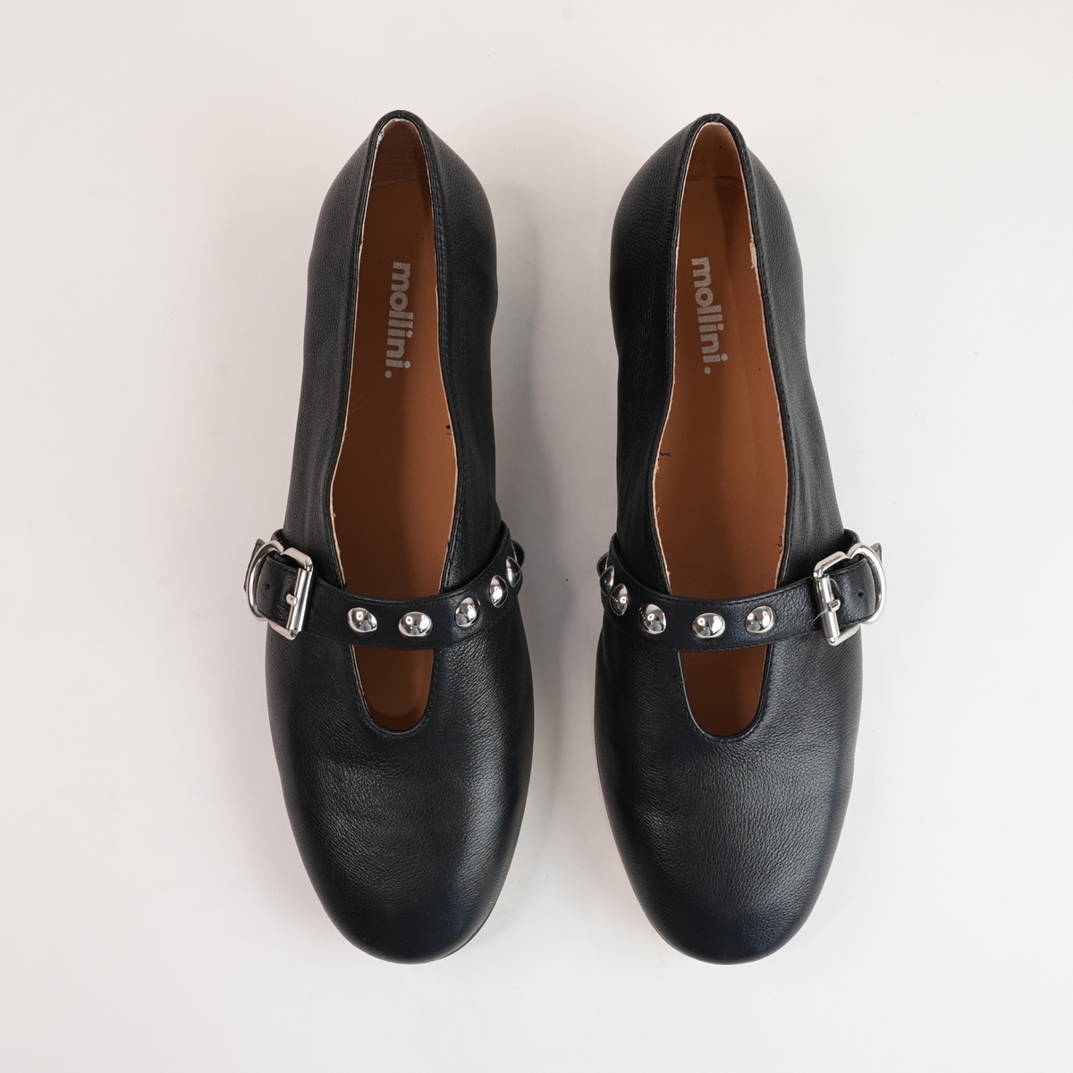 Ultrah Black Leather Flats - MOLLINI | Shouz