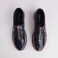 Teni Navy Patent/ Navy Sole Leather Sneakers