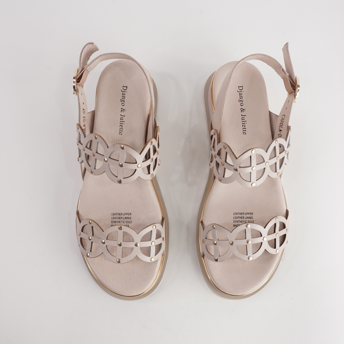 Carola Almond Leather Sandals - DJANGO AND JULIETTE | Shouz
