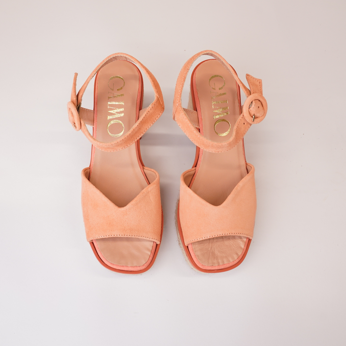 Prinia Macaron Suede Leather Espadrille Heels - GAIMO | Shouz