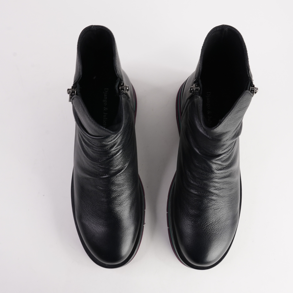 Ganni Black Leather/ Forest and Black Sole Boots - DJANGO AND JULIETTE | Shouz