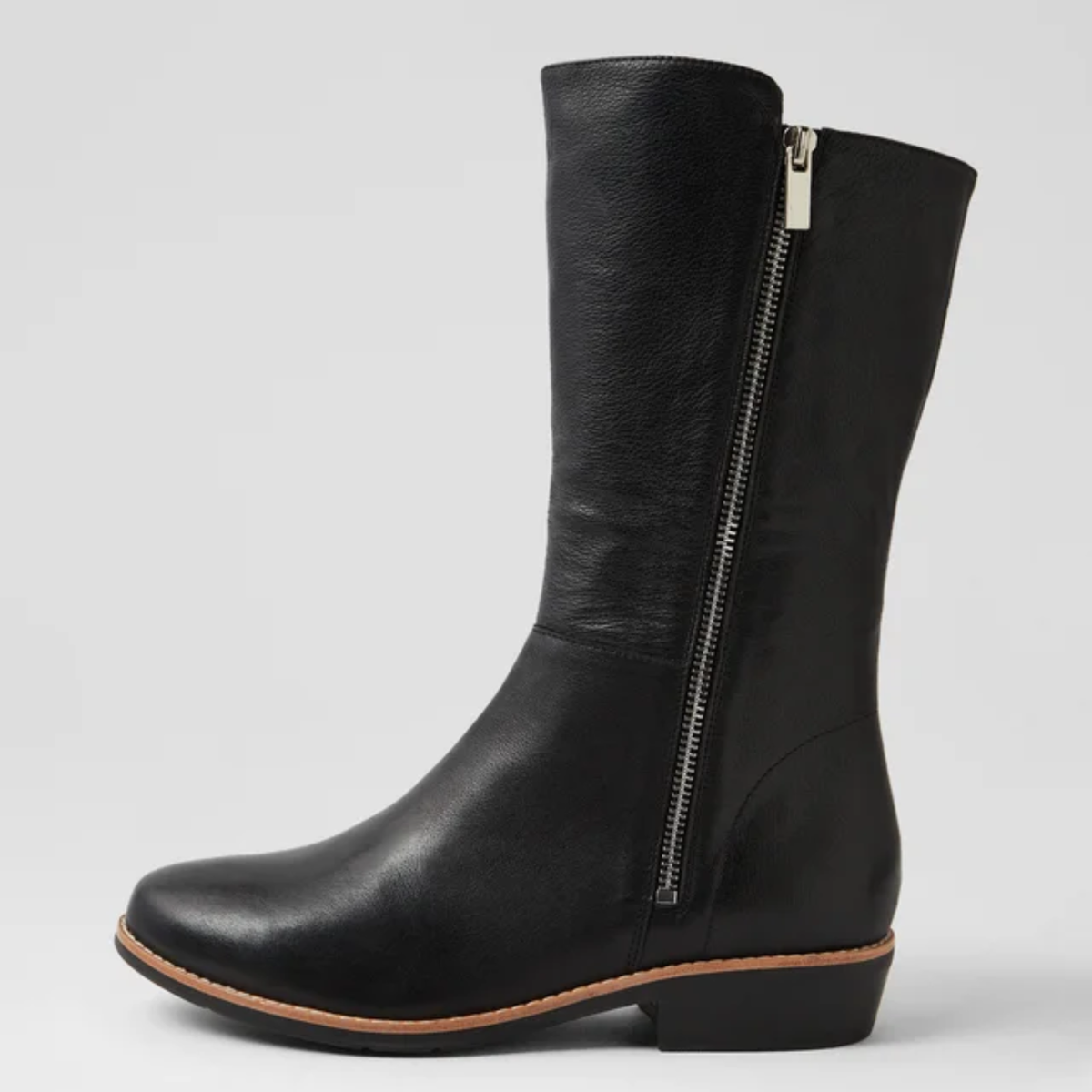 Lomar Black Leather/ Black Sole Calf Boots - DJANGO AND JULIETTE | Shouz