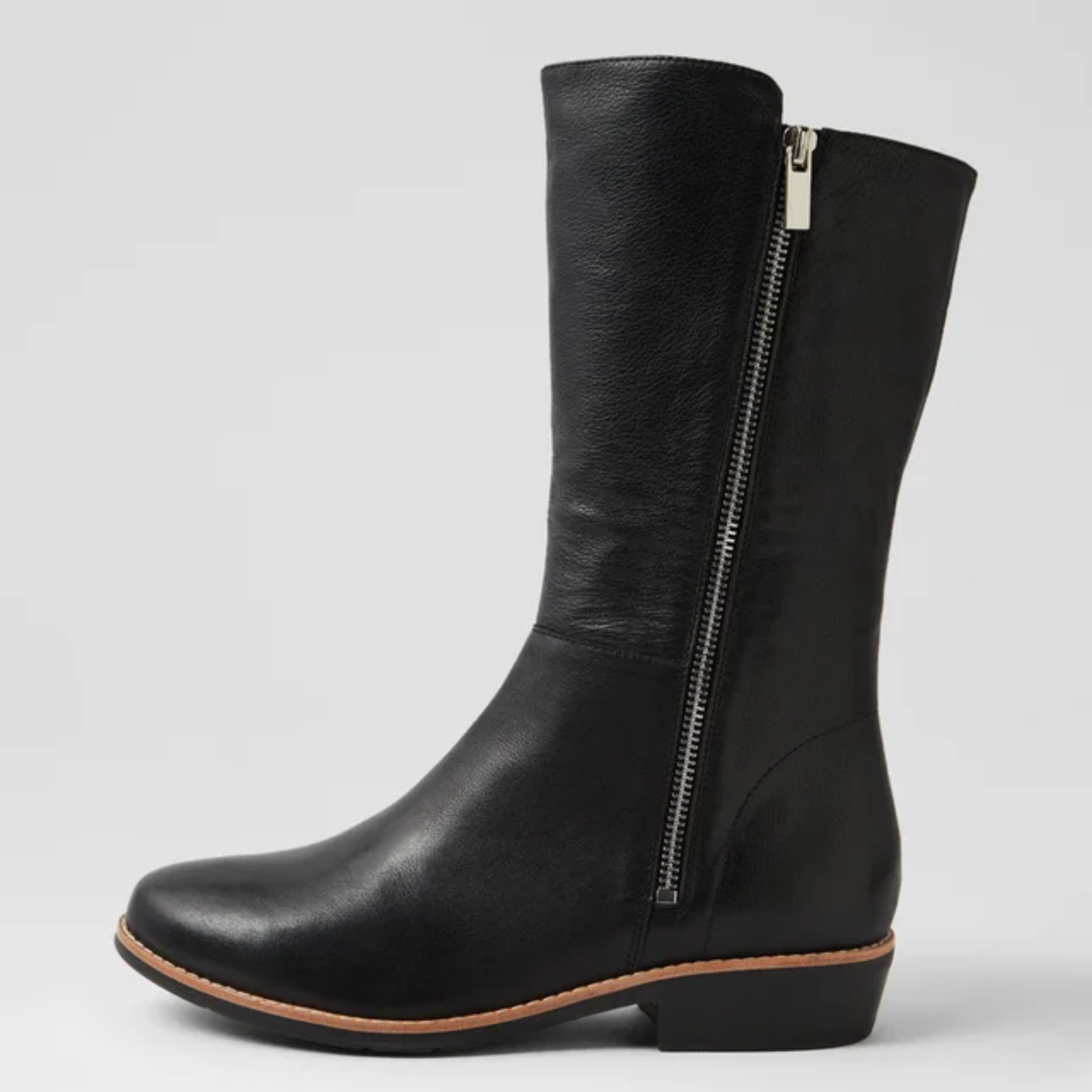 Lomar Black Leather/ Black Sole Calf Boots - DJANGO AND JULIETTE | Shouz