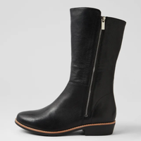 Lomar Black Leather/ Black Sole Calf Boots - DJANGO AND JULIETTE | Shouz