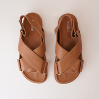 Haylow Dark Tan Leather Sandals