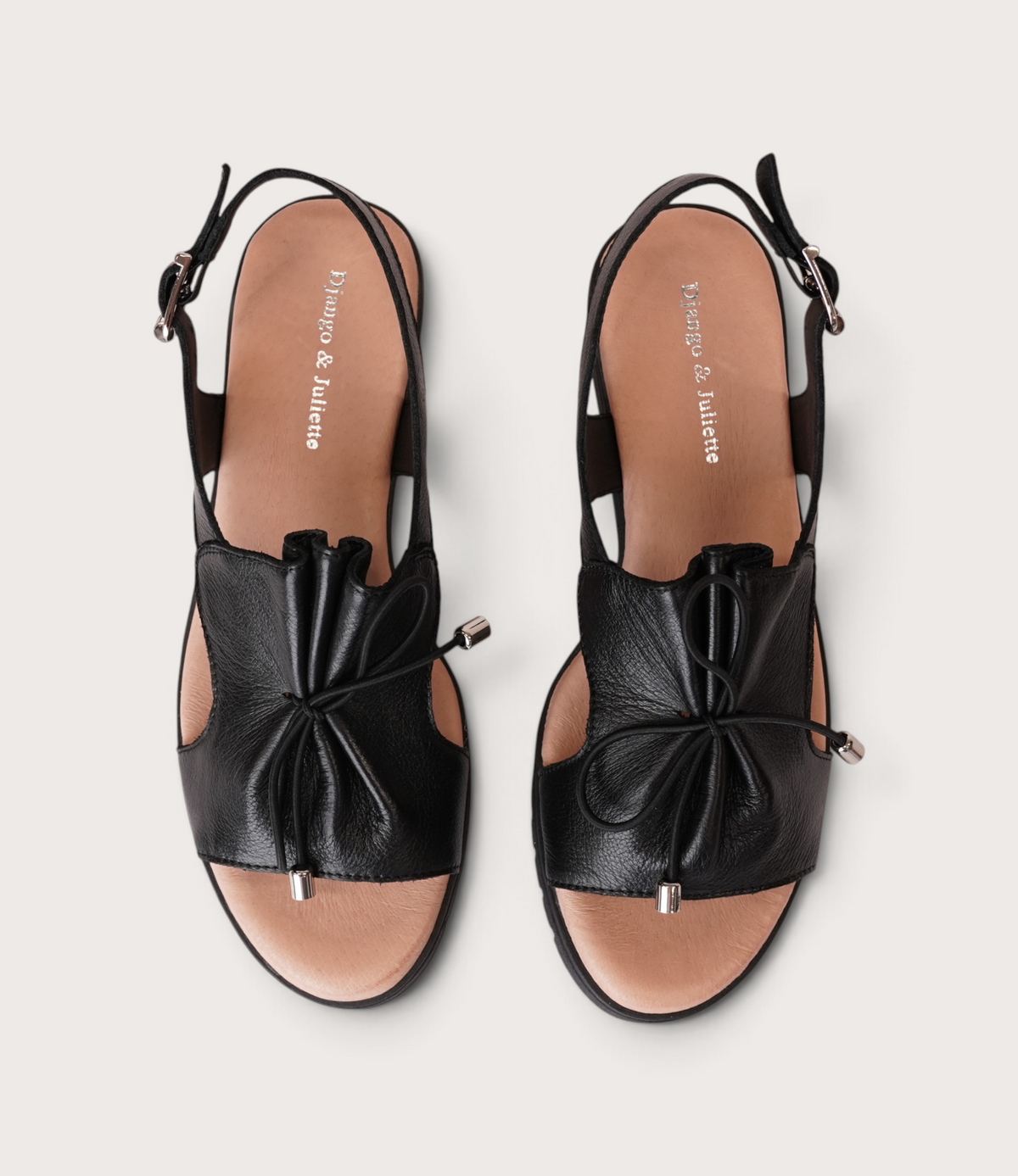 Malika Black Leather Sandals