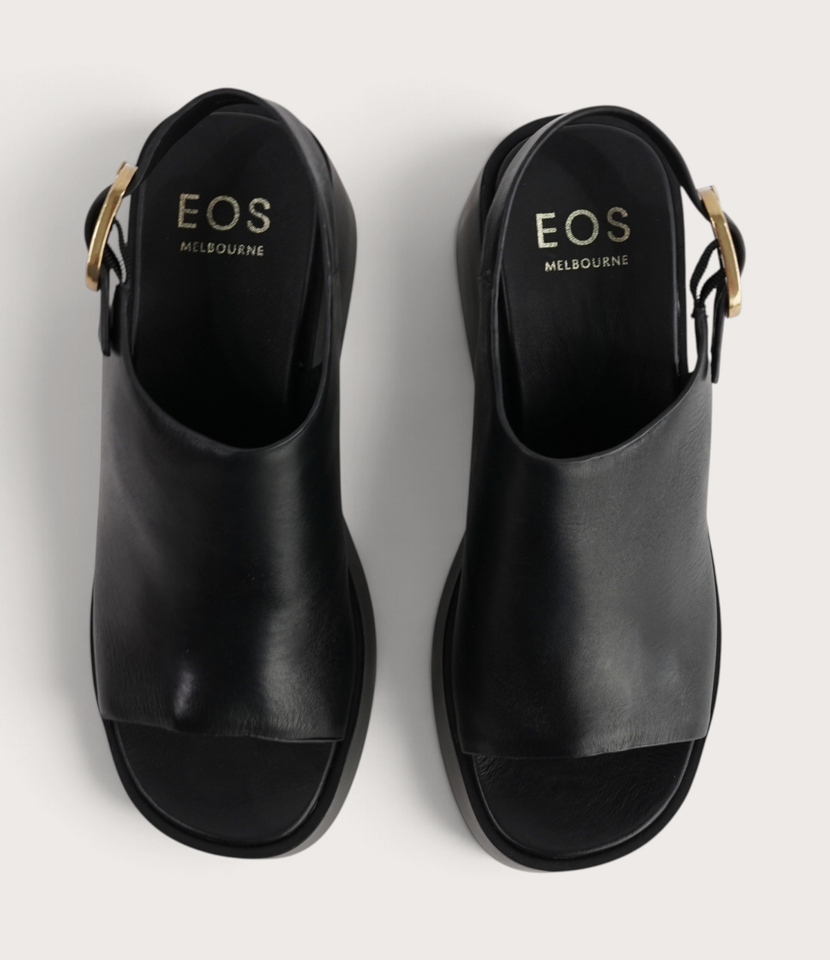 Ariani Black Leather Wedges