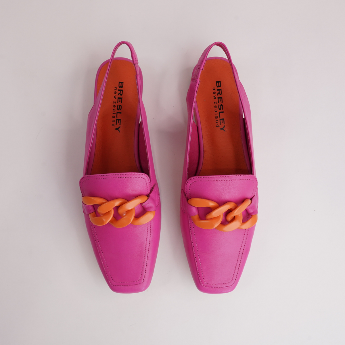 Randal Fuchsia/ Orange Leather Loafers - BRESLEY | Shouz