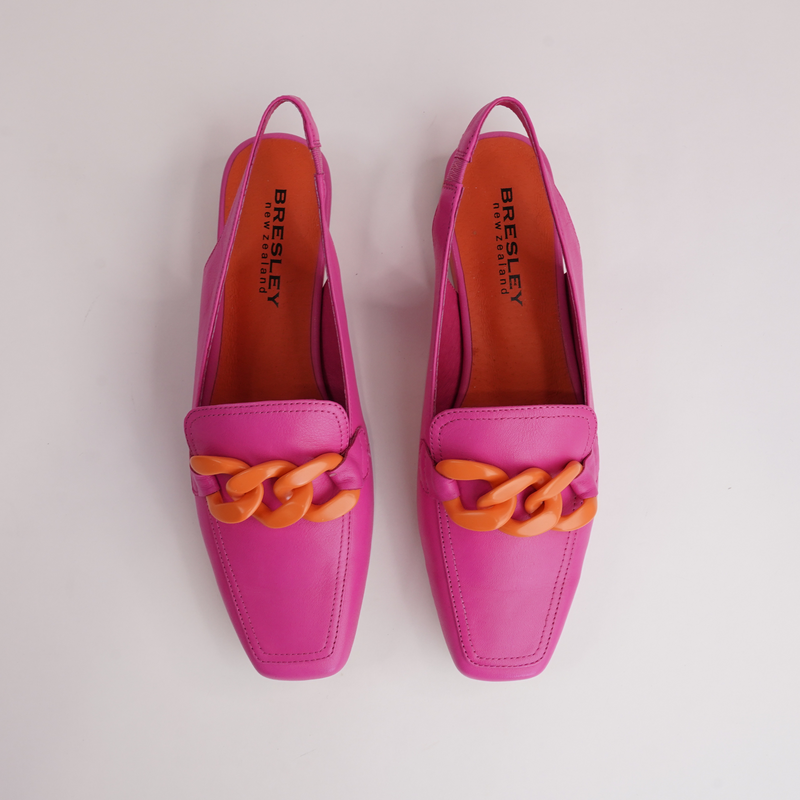 Randal Fuchsia/ Orange Leather Loafers