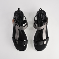 Roz Black/ Silver Leather Sandals