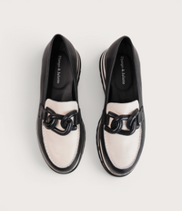 Ealia Black/ Milk Leather Loafers