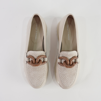 Eggey Milk Leather Ivory/ Raffia Loafers