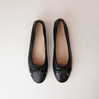 Picture Black Leather Ballet Flats