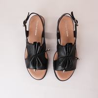 Malika Black Leather Sandals