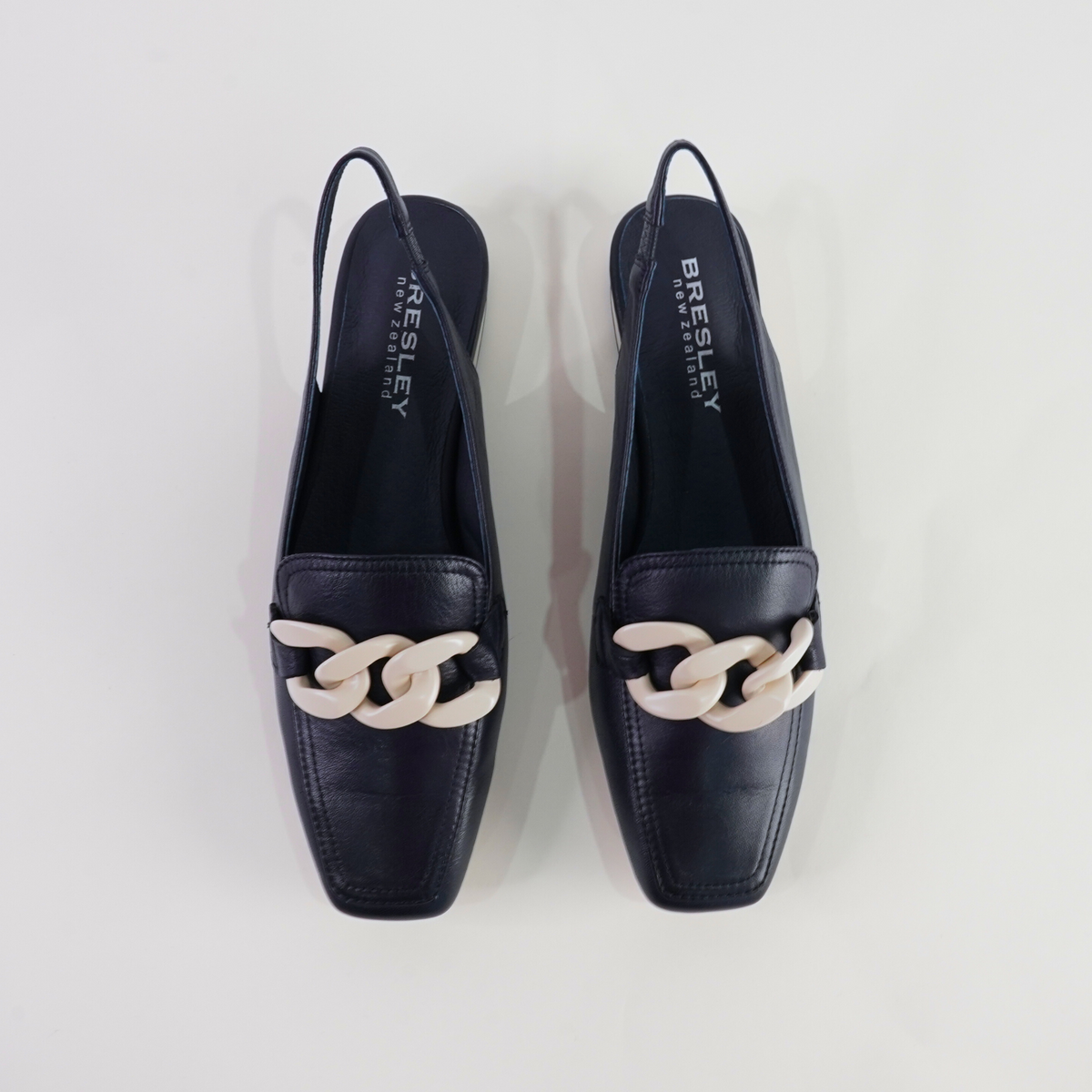 Randal Navy/Bone Leather Loafers - BRESLEY | Shouz