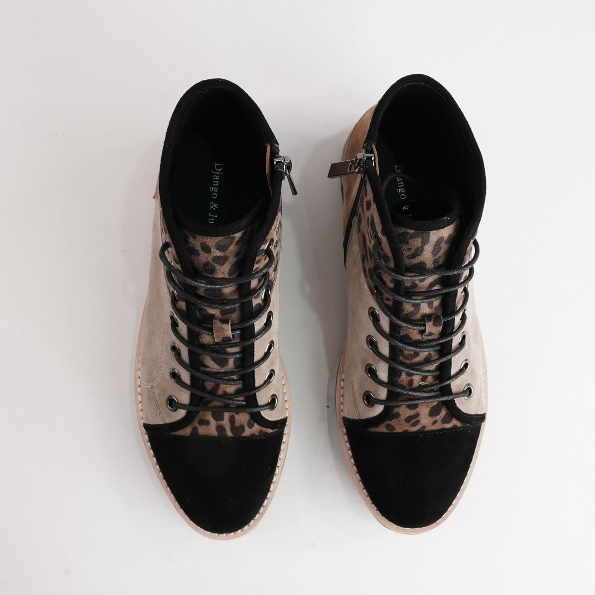 Regine Leopard Multi Leather Ankle Boots - DJANGO AND JULIETTE | Shouz