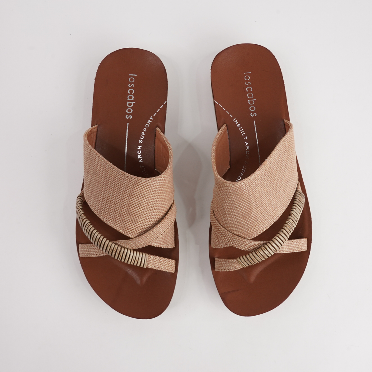 Bride Caramel Raffia Slides - LOS CABOS | Shouz