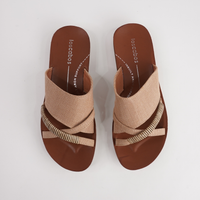 Bride Caramel Raffia Slides