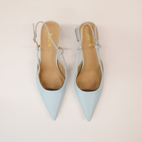 Yasmin Pale Blue Leather Heels