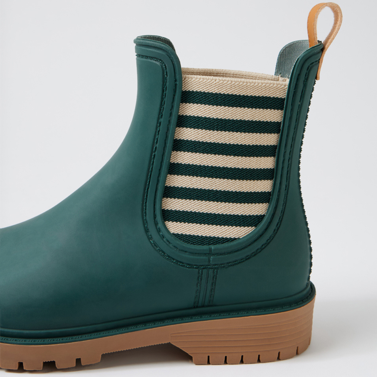 Laurina Deep Green Stripe Gumboots