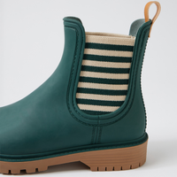 Laurina Deep Green Stripe Gumboots