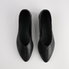 Celeste Black Leather Ballet Flats