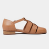 Quizzed Camel Leather Flats