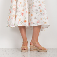 Orgal Cappuccino Leather Espadrille Wedges