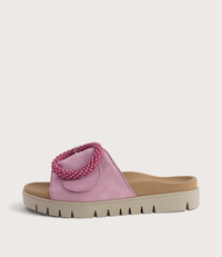Lucille Soft Pink Suede Slides