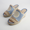 Poppsy Denim Multi Leather Espadrille Wedges