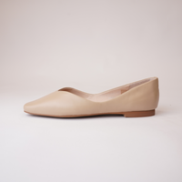 Adriana Nude Leather Ballet Flats