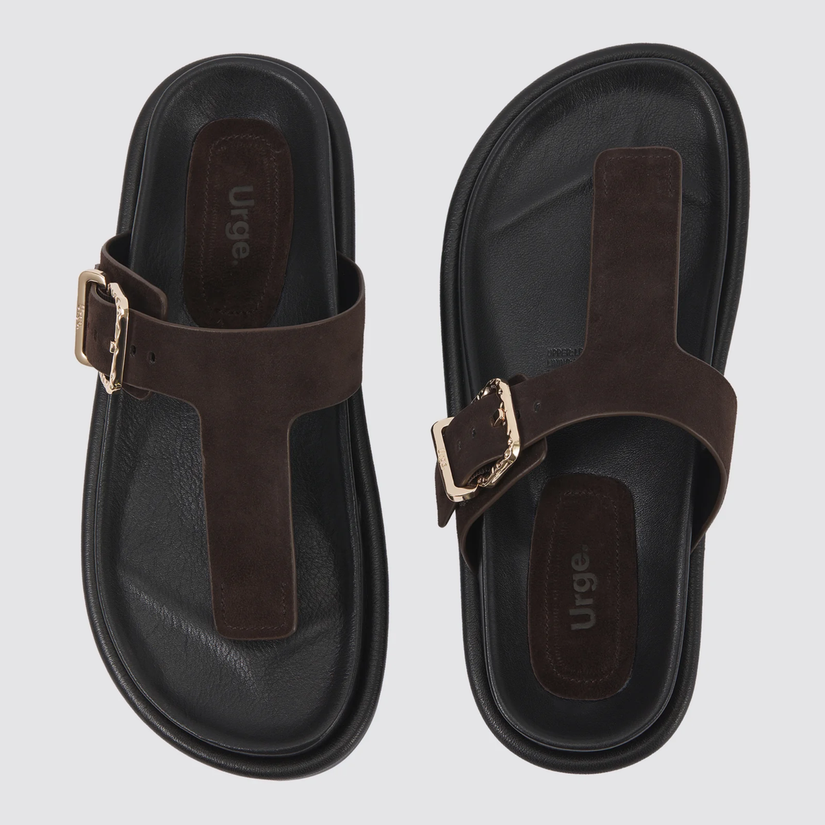 Aero Dark Brown Suede Leather Sandals